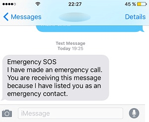 Apple emergency text message