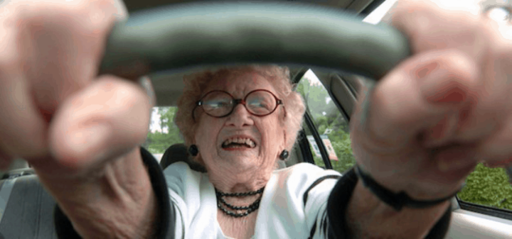 Senior driver experiences stress