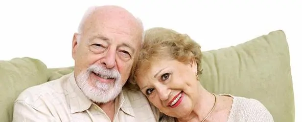Elderly couple enjoying time together at home