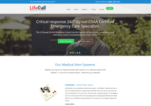 The homepage of Lifecall