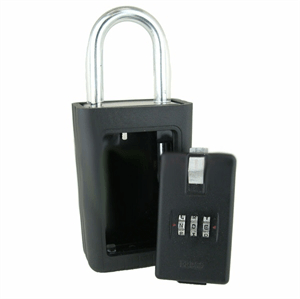 A black medical lockbox in an open state