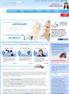 The homepage of Rescue Alert